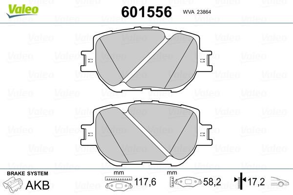 Valeo 601556 Front disc brake pads, set 601556