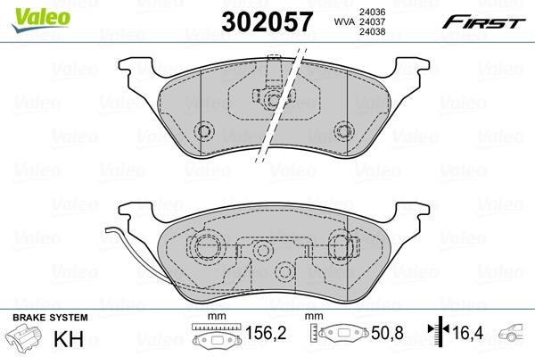 Valeo 302057 Rear disc brake pads, set 302057