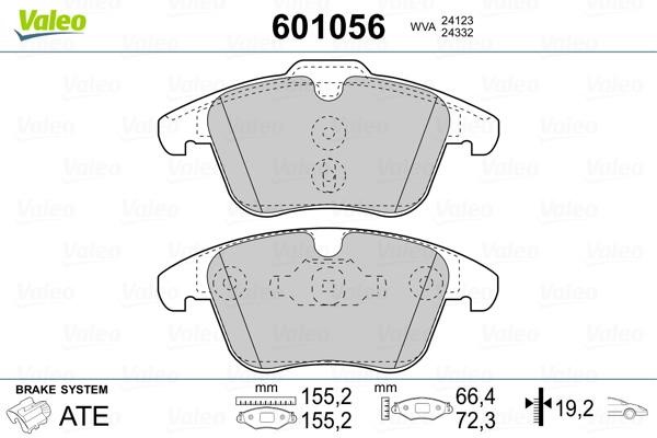 Valeo 601056 Brake Pad Set, disc brake 601056