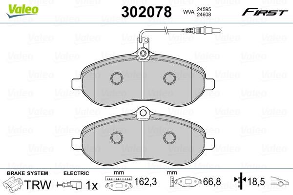 Valeo 302078 Front disc brake pads, set 302078