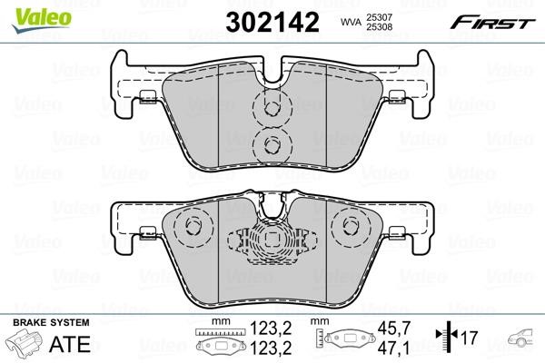 Valeo 302142 Front disc brake pads, set 302142