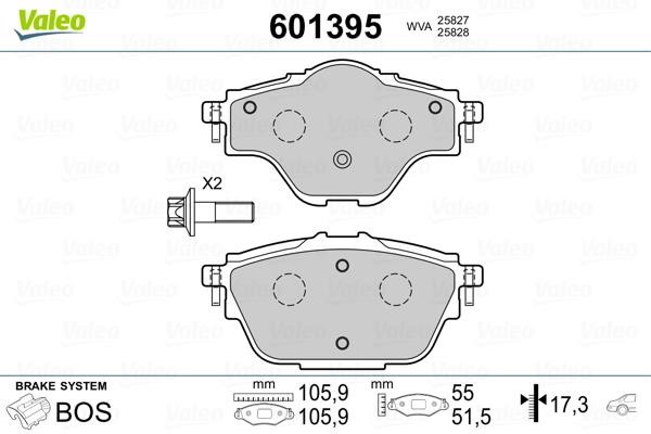 Valeo 601395 Brake Pad Set, disc brake 601395