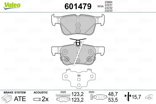 Valeo 601479 Front disc brake pads, set 601479