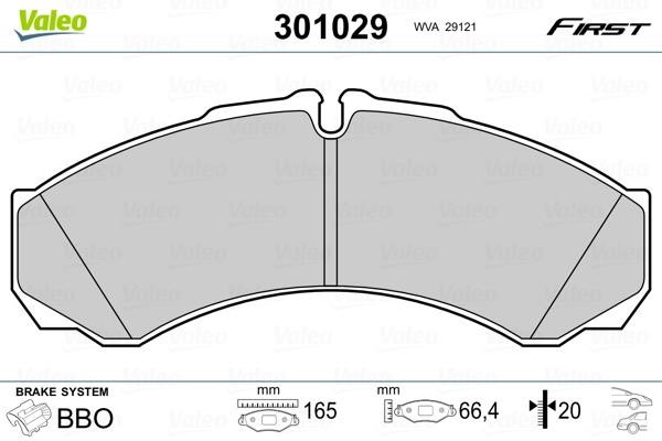 Valeo 301029 Brake Pad Set, disc brake 301029