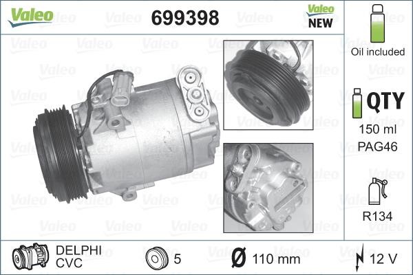 Valeo 699398 Compressor 699398