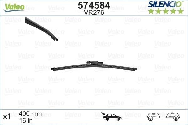 Valeo 574584 Wiper Blade Frameless 400 mm (16") 574584