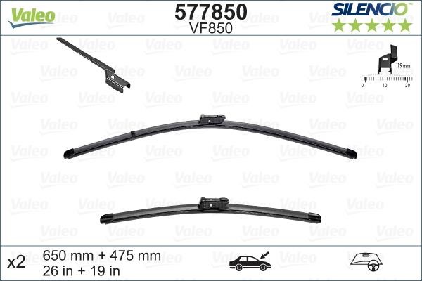 Valeo 577850 Frameless wiper set 650/475 577850