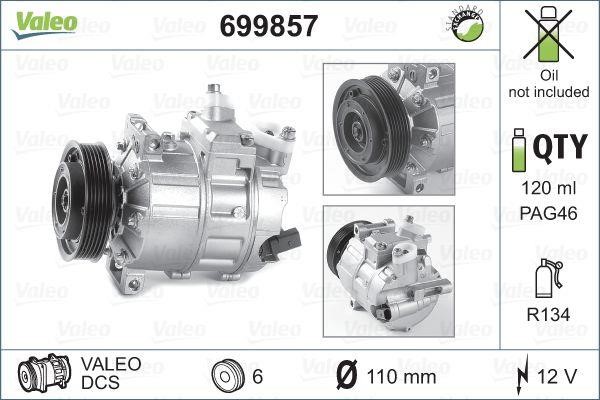 Valeo 699857 Compressor, air conditioning 699857
