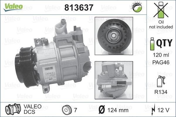 Valeo 813637 Compressor, air conditioning 813637