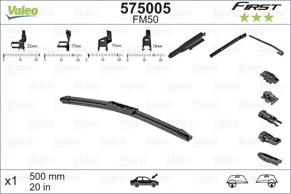 Valeo 575005 Wiper blade 500 mm (20") 575005