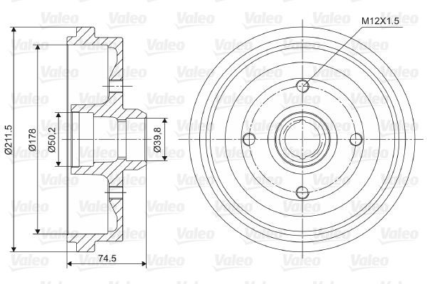 Valeo 237009 Rear brake drum 237009