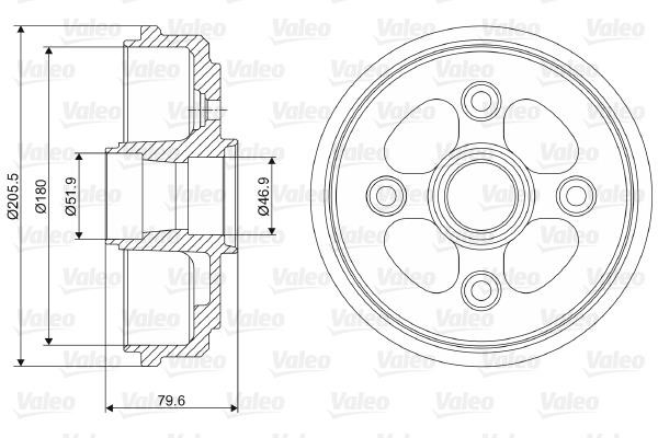 Valeo 237067 Rear brake drum 237067