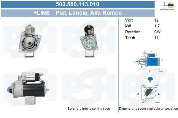 Engine starter Jeep Compass: 500560113010 BV PSH Starter