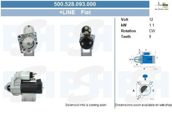 Engine starter Fiat Palio Weekend: 500528093000 BV PSH Starter