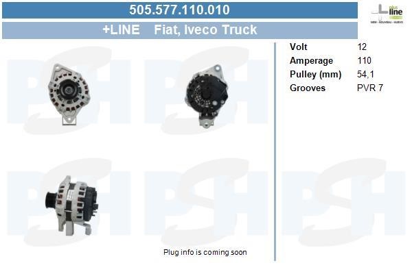 Alternator Iveco Daily: 505577110010 BV PSH Alternator