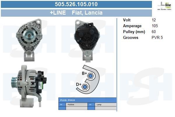 Engine alternator Fiat: 505526105010 BV PSH Alternator