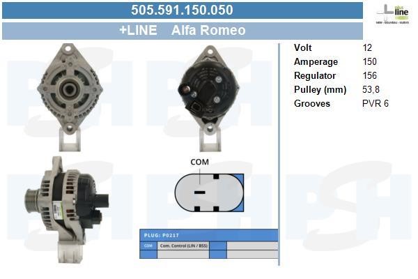 Engine alternator Alfa Romeo Giulia: 505591150050 BV PSH Alternator
