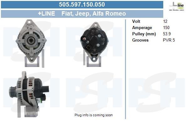 Engine alternator Fiat 124 Spider: 505597150050 BV PSH Alternator