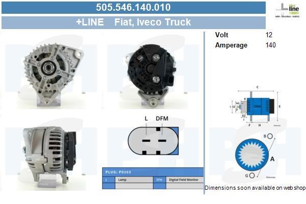 Alternator Iveco Massif: 505546140010 BV PSH Alternator