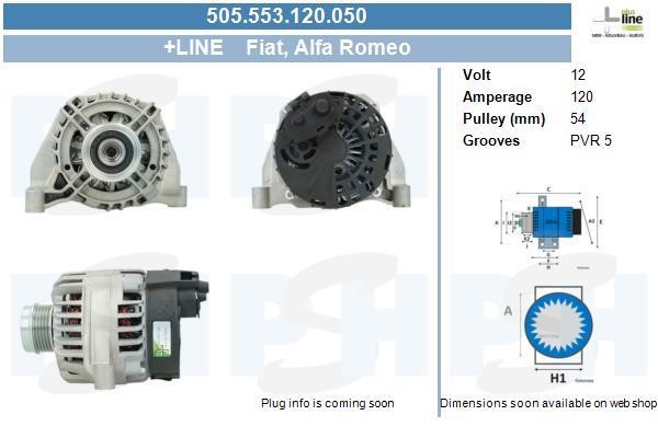 Engine alternator Fiat Tipo: 505553120050 BV PSH Alternator