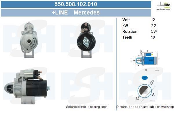 Engine starter motor Ssangyong Korando: 550508102010 BV PSH Starter