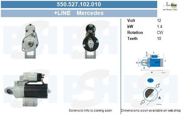 Starter motor Mercedes SL: 550527102010 BV PSH Starter