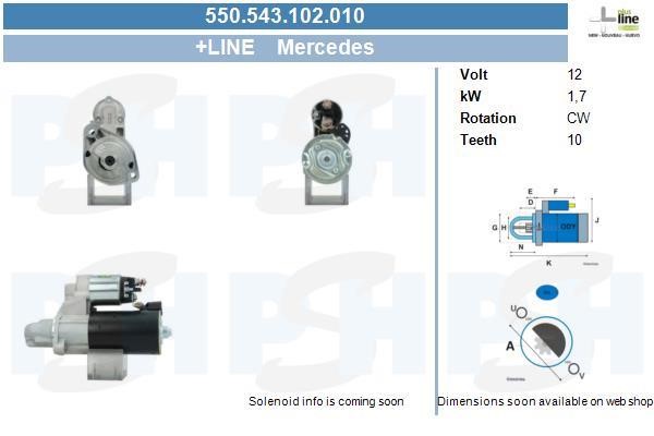 Engine starter Mercedes GLS: 550543102010 BV PSH Starter