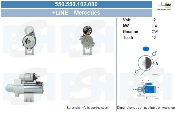 Starter motor Mercedes M-Class: 550550102000 BV PSH Starter