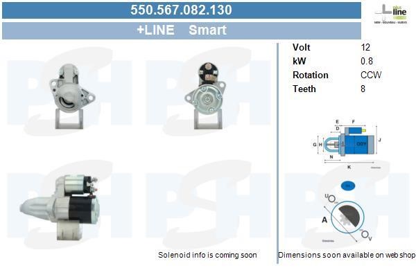 Engine starter motor Smart: 550567082130 BV PSH Starter