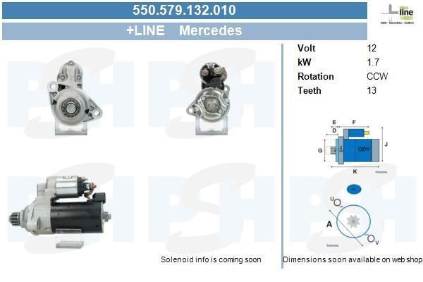 Starter motor Mercedes A-Class: 550579132010 BV PSH Starter