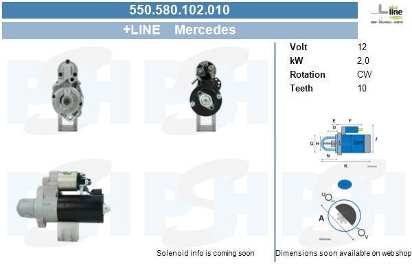 Engine starter motor Mercedes GL-Class: 550580102010 BV PSH Starter