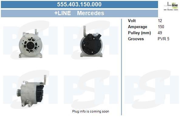 Alternator Mercedes Vaneo: 555403150000 BV PSH Alternator