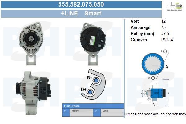 Alternator Smart Cabrio: 555582075050 BV PSH Alternator
