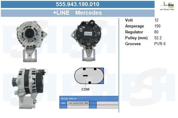 Engine alternator Mercedes GLC: 555943190010 BV PSH Alternator