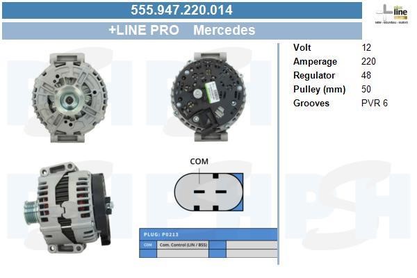 Alternator Mercedes S-Class: 555947220014 BV PSH Alternator