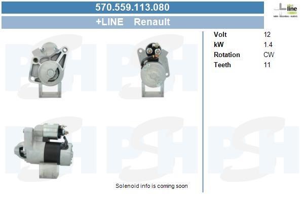 Engine starter motor Renault Espace: 570559113080 BV PSH Starter