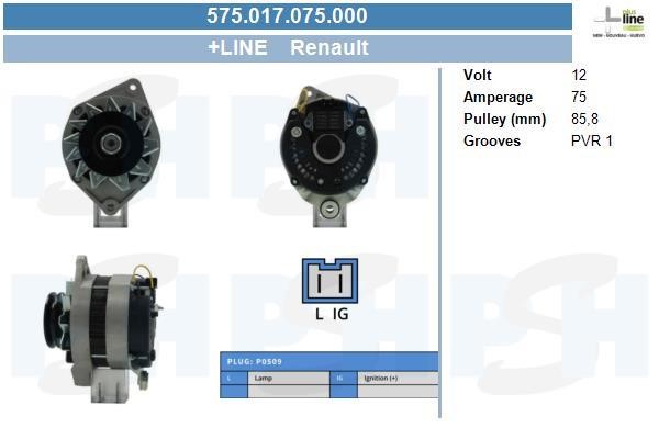 Engine alternator Opel Arena: 575017075000 BV PSH Alternator