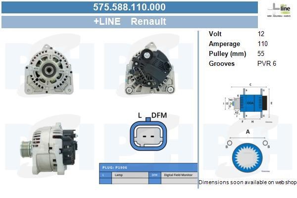 Engine alternator Renault Duster: 575588110000 BV PSH Alternator