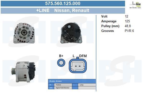 Alternator Dacia Duster: 575560125000 BV PSH Alternator