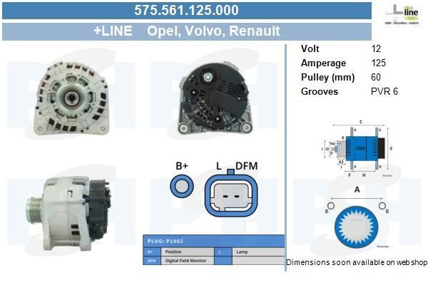 Alternator Renault Master: 575561125000 BV PSH Alternator