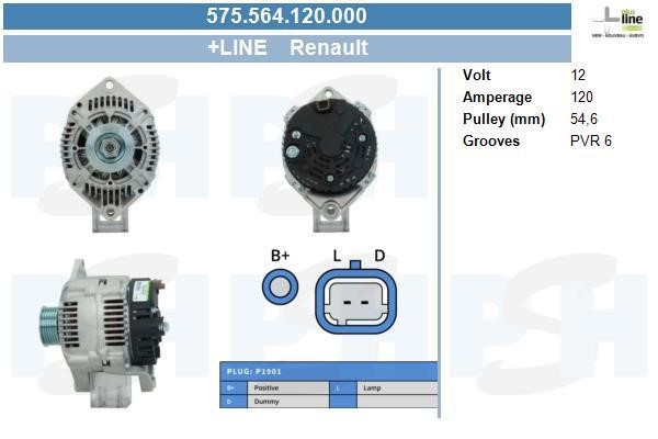 Alternator Dacia Solenza: 575564120000 BV PSH Alternator