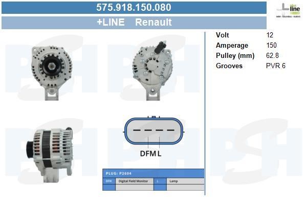 BV PSH 575.918.150.080 Alternator 575918150080