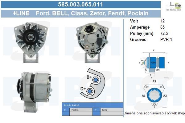 BV PSH 585.003.065.011 Alternator 585003065011