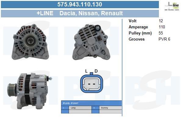 Alternator Renault Logan Express: 575943110130 BV PSH Alternator