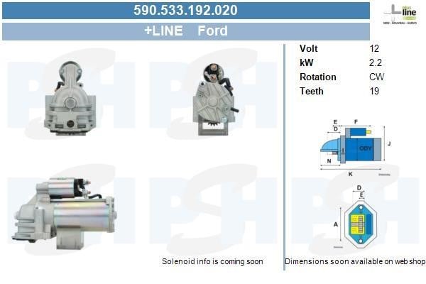 Starter motor Jaguar: 590533192020 BV PSH Starter