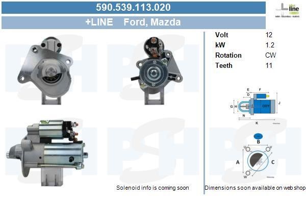 Engine starter motor Volvo V70: 590539113020 BV PSH Starter