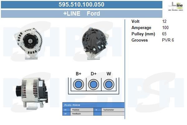 Alternator Ford Scorpio: 595510100050 BV PSH Alternator