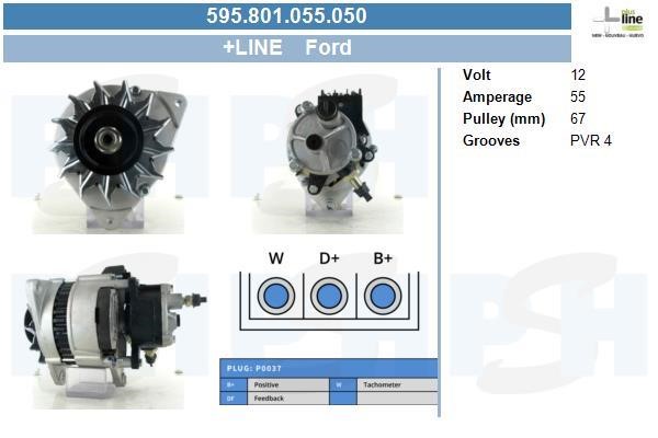 Alternator Ford Transit: 595801055050 BV PSH Alternator