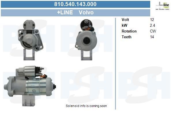 Engine starter Volvo C30: 810540143000 BV PSH Starter