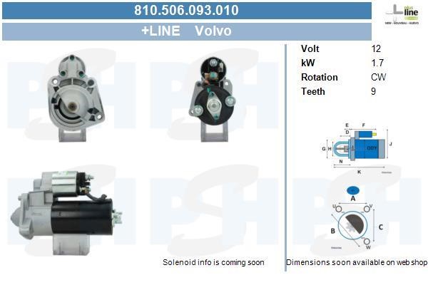 Engine starter Volvo 960: 810506093010 BV PSH Starter